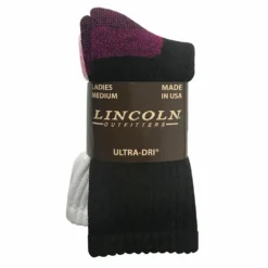 Lincoln Outfitters Women's Cotton Crew Socks 2 Pack - L2/949-B/W - Socks Women's