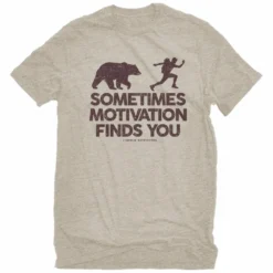 Lincoln Outfitters Men's Short Sleeve Sometimes Motivation Finds You T-Shirt Oatmeal - LO-148 - T-Shirts