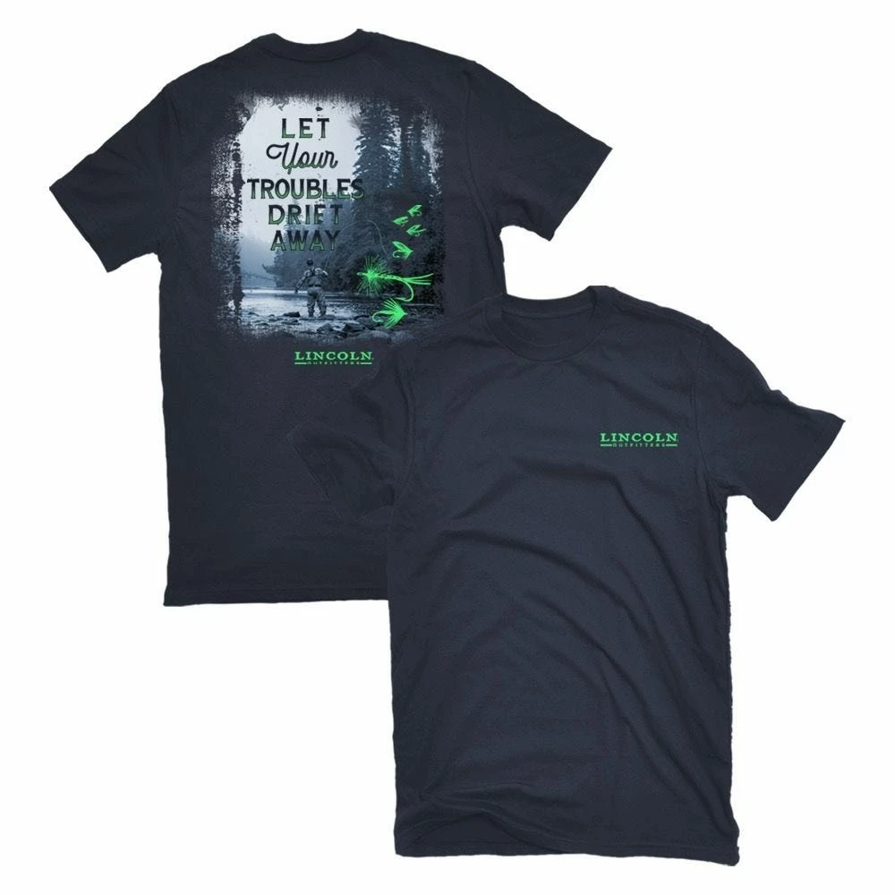 Lincoln Outfitters Men's Let Your Troubles Drift Away Short Sleeve T-Shirt - LO-128 - T-Shirts 1 Lincoln Outfitters Men's Let Your Troubles Drift Away Short Sleeve T-Shirt - LO-128 - T-Shirts