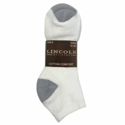 Lincoln Outfitters Men's Cotton No-Show Sock 3 Pack Large White - L3-950-W-L - Socks