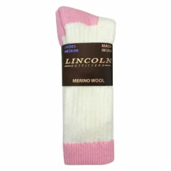 Lincoln Outfitters Women's Merino Wool Blend Boot Sock White Medium - L872-WH/PK - Socks