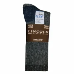 Lincoln Outfitters Men's Mid-Weight Crew Sock 2 Pack Black - L2/72466-BL-L - Socks