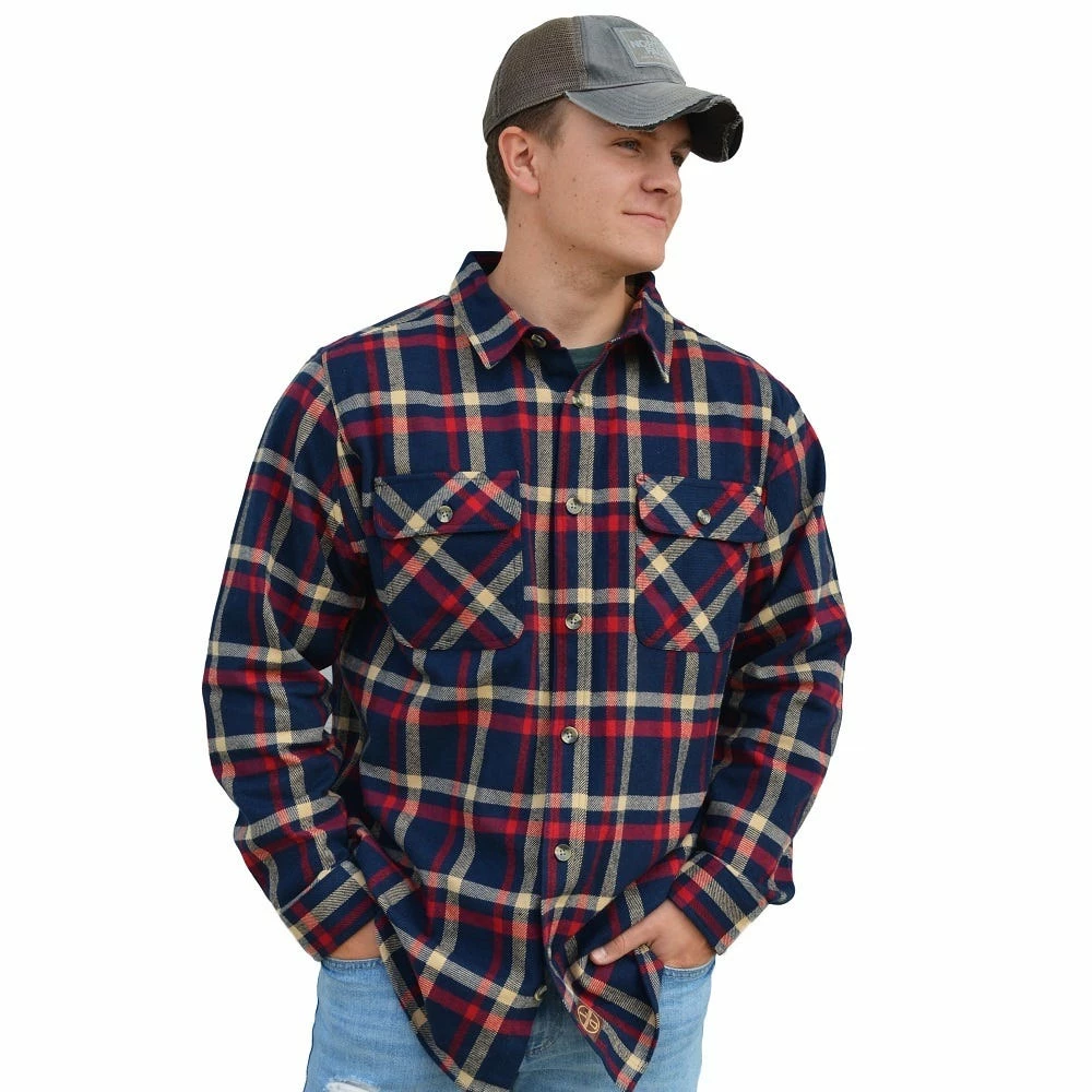 Lincoln Outfitters Men's Brawny Flannel Navy - LOFB-A0522 - Long Sleeve Shirts 1 Lincoln Outfitters Men's Brawny Flannel Navy - LOFB-A0522 - Long Sleeve Shirts