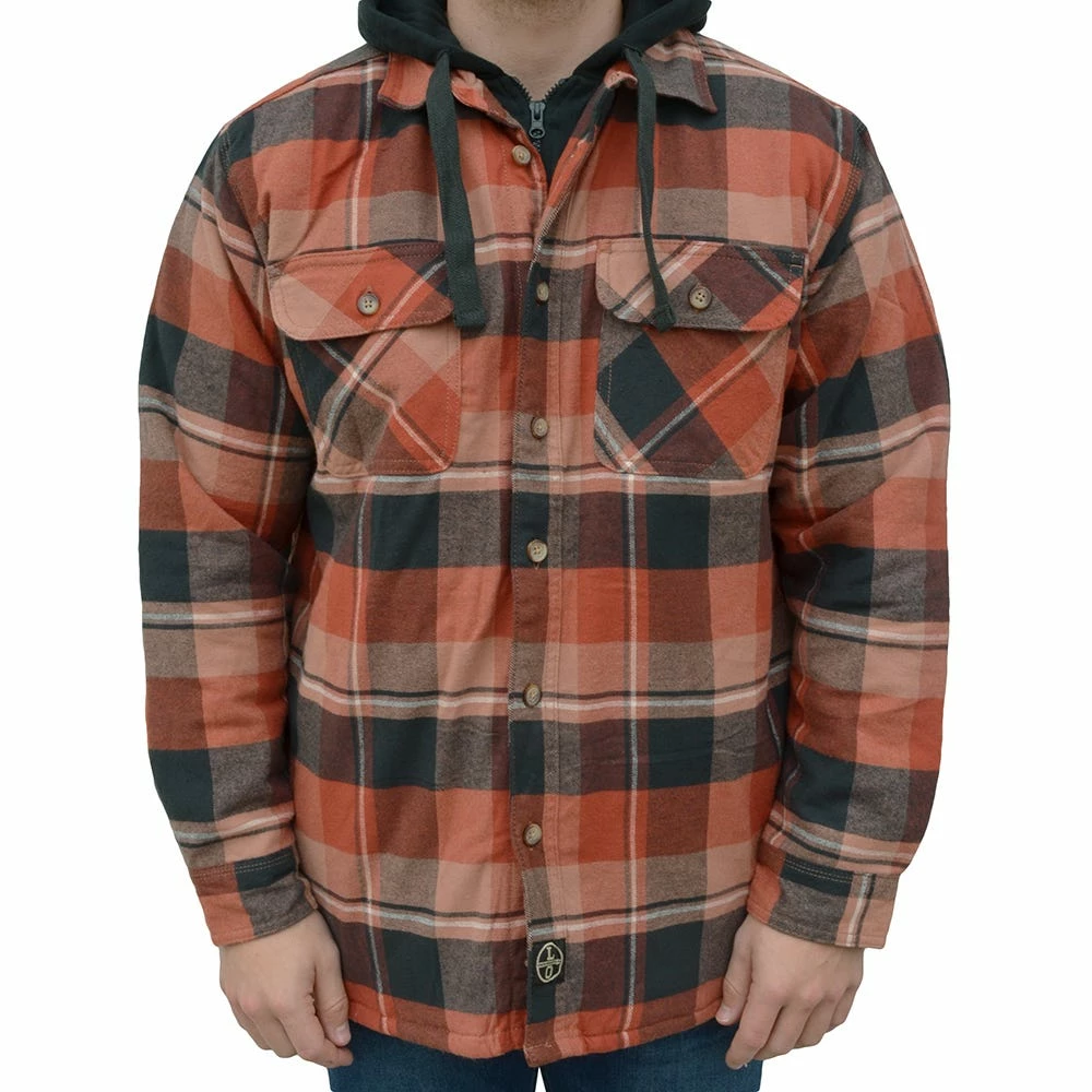 Lincoln Outfitters Men's Hooded Shirt Jacket Russet Red - LOHJ-A0417 - Jackets 1 Lincoln Outfitters Men's Hooded Shirt Jacket Russet Red - LOHJ-A0417 - Jackets