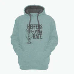 Lincoln Outfitters Heifers Gonna Hate Ladie's Long Sleeve Hoodie, Aquifer Light Heather - LO-LH30 - Hooded Sweatshirts Women's