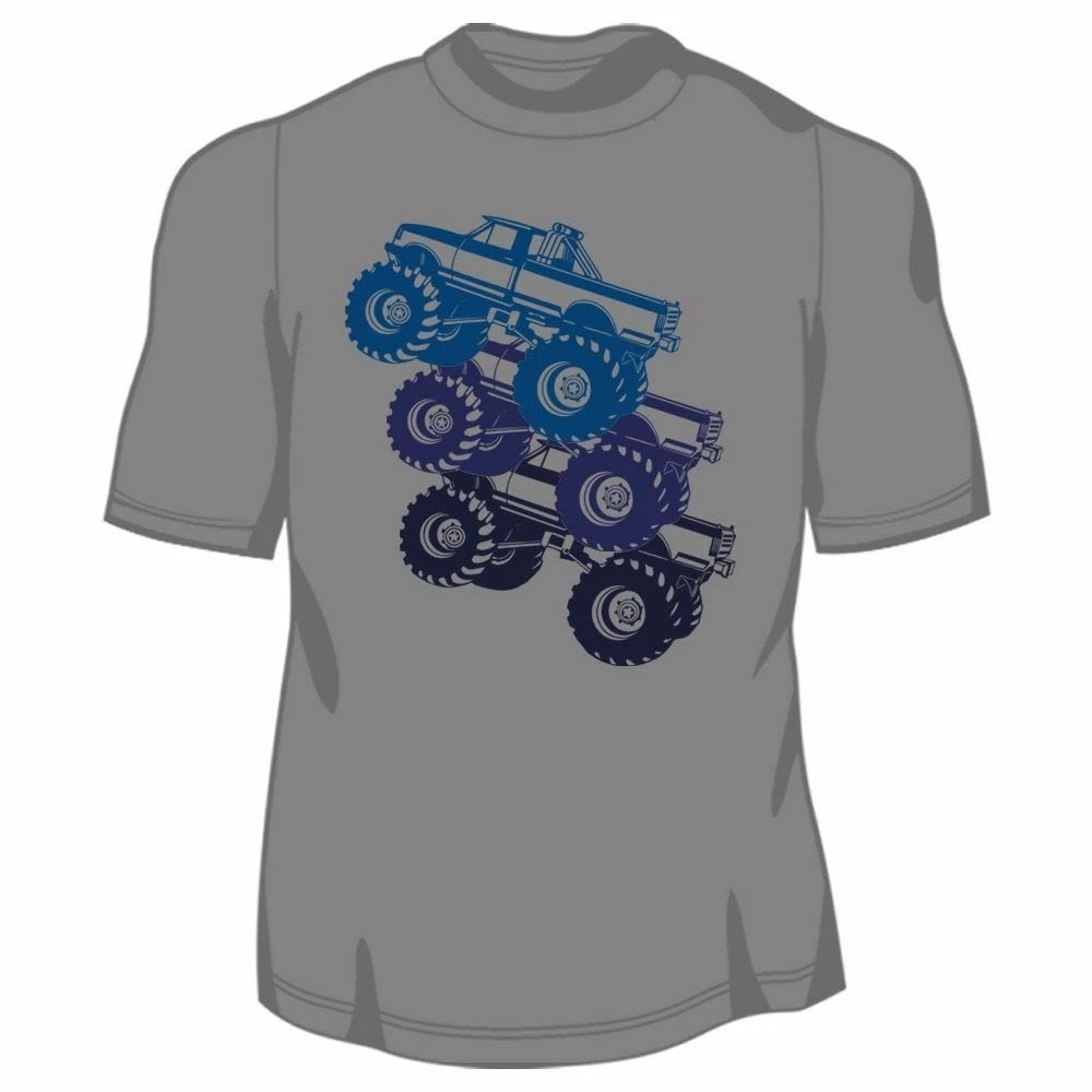 Lincoln Outfitters Youth Boy's Moisture Management Monster Trucks Short Sleeve T-Shirt - LOYMMSS-01 - T-Shirts 1 Lincoln Outfitters Youth Boy's Moisture Management Monster Trucks Short Sleeve T-Shirt - LOYMMSS-01 - T-Shirts