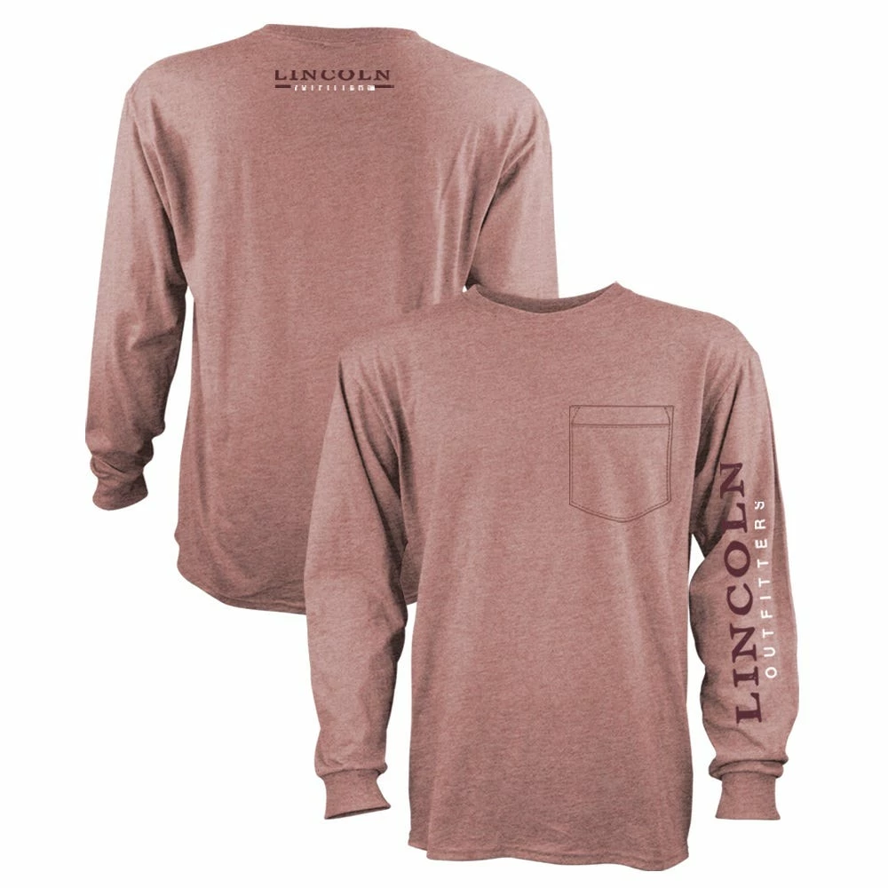 Lincoln Outfitters Men's Heavyweight Long Sleeve Pocket Graphic Tee Brick Dust Light Heather - LOLSPK-01-BDLH - Long Sleeve Shirts 1 Lincoln Outfitters Men's Heavyweight Long Sleeve Pocket Graphic Tee Brick Dust Light Heather - LOLSPK-01-BDLH - Long Sleeve Shirts