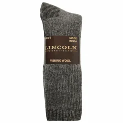 Lincoln Outfitters Men's Merino Wool Blend Sock 2 Pack Charcoal - L2/8791-CHAR - Socks