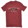 Lincoln Outfitters Men's Short Sleeve Land of the Free T-Shirt Brick Red - LO-151 - T-Shirts