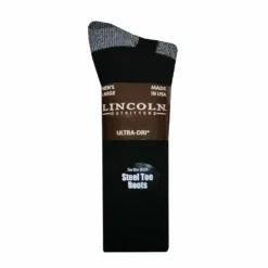 Lincoln Outfitters Men's Ultra-Dri Steel Toe Work Sock 2 Pack Black - L2/837-BL - Socks