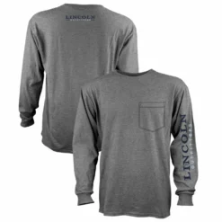Lincoln Outfitters Men's Heavyweight Long Sleeve Pocket Graphic Tee Graphite Heather - LOLSPK-01GH - Long Sleeve Shirts