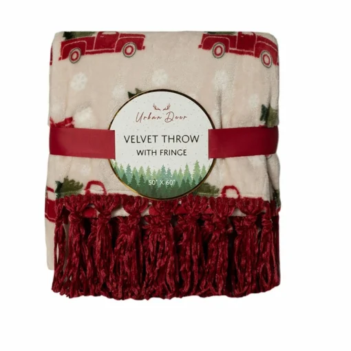 Lincoln Outfitters Orange Velvet 50 x 60 Throw with printed truck Patch applique - RK-VELAP-TRK - Blankets & Bedspreads -The Bold Trek Sales 6493a21c390492899da6c2eebe74ec3a01f14110 490930014 main