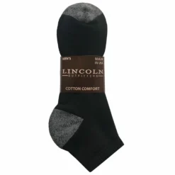 Lincoln Outfitters Men's No-Show Sock 3 Pack Black - L3/950-BL - Socks