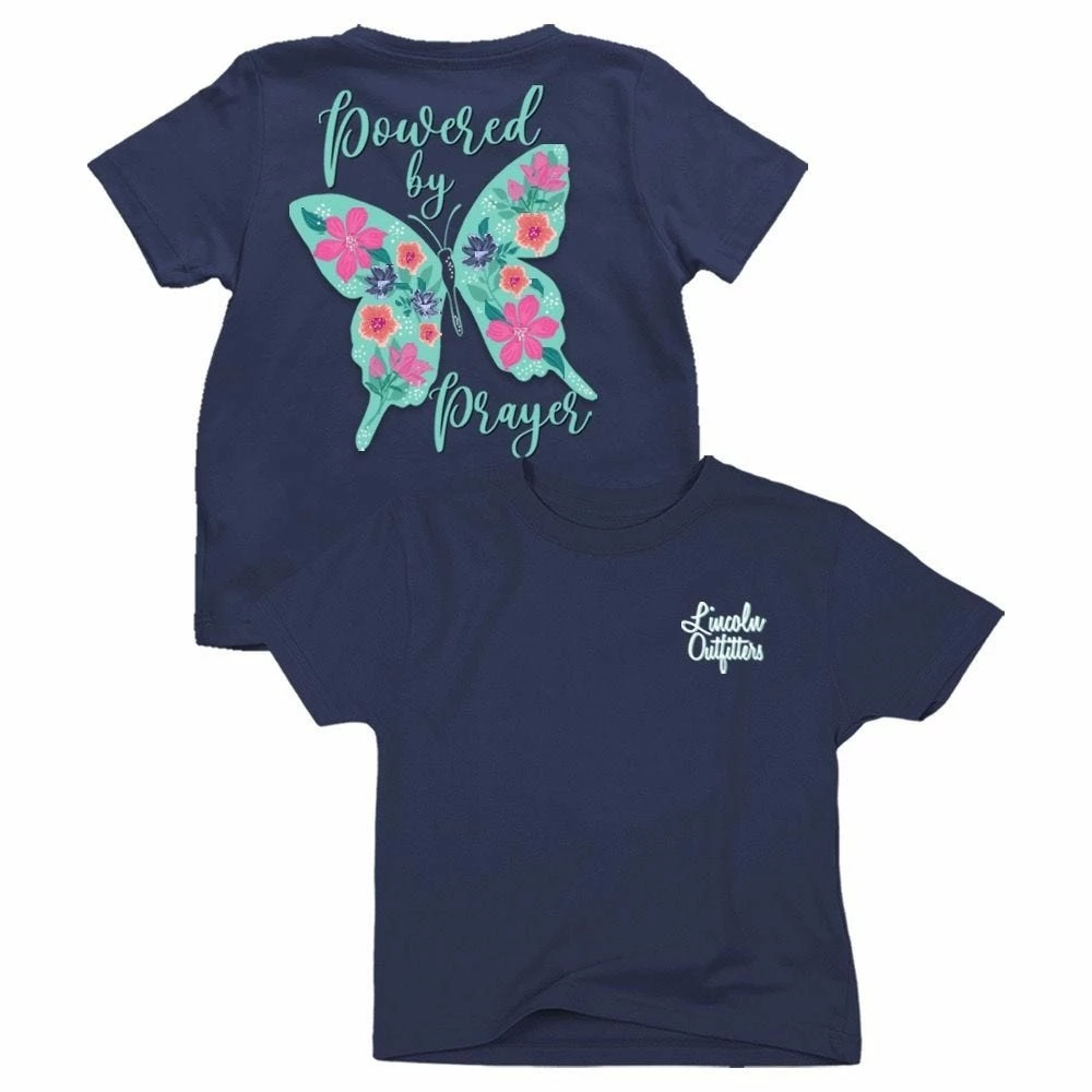 Lincoln Outfitters Youth Girl's Powered By Prayer Short Sleeve T-Shirt - LOY-23 - T-Shirts 1 Lincoln Outfitters Youth Girl's Powered By Prayer Short Sleeve T-Shirt - LOY-23 - T-Shirts