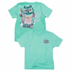 Lincoln Outfitters Youth Girl's Don't Give A Hoot Short Sleeve T-Shirt - LOY-28 - T-Shirts