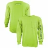 Lincoln Outfitters Men's Heavyweight Long Sleeve Pocket Graphic Tee Safety Green - LOLSPK-01SG - Long Sleeve Shirts