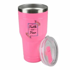 Lincoln Outfitters "Faith Over Fear" 30 oz. Religious Tumbler, Pink - 89-635-0204 - Tumblers -The Bold Trek Sales a12a86584c037f749bd6fb7d191dadac099c93fe 32631058 3
