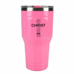 Lincoln Outfitters "All Things Through Christ" 30 oz. Religious Tumbler, Pink - 89-637-0204 - Tumblers