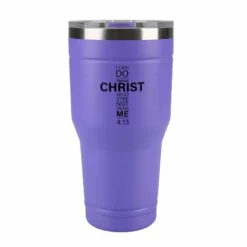 Lincoln Outfitters "All Things Through Christ" 30 oz. Religious Tumbler, Purple - 89-641-0204 - Tumblers