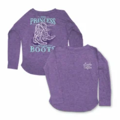 Lincoln Outfitters Girls' This Princess Wears Boots Long Sleeve T-Shirt Loyls-05 - Shirts