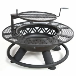 Lincoln Outfitters Steel Fire Pit with BBQ Grate - 90-165-0204 - Fire Pits & Heaters