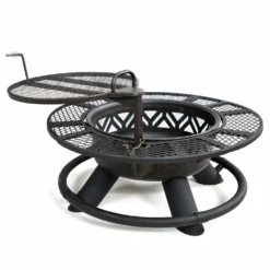 Lincoln Outfitters Steel Fire Pit with BBQ Grate - 90-165-0204 - Fire Pits & Heaters -The Bold Trek Sales ae5030a889cb6372bae6efd7b40882483b9a5ded 32150005 6