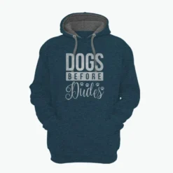 Lincoln Outfitters Dogs Before Dudes Ladie's Long Sleeve Hoodie, Bluesteel Black Heather - LO-LH28 - Hooded Sweatshirts Women's