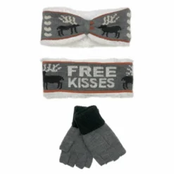 Lincoln Outfitters Women's Warm Hearted Headband and Glove Set Burgundy - P11710-BUR - Winter Headband and Glove Set