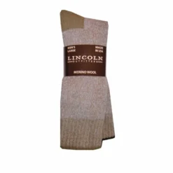 Lincoln Outfitters Men's Merino Wool Blend Marl Boot Sock 2 Pack Tan Large - L2/72516-COY-L - Socks
