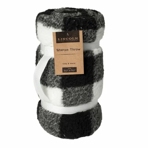 Lincoln Outfitters Black White Buffalo Check Sherpa 50 x 60 Throw - RK-SHERP-CLBF - Blankets & Bedspreads -The Bold Trek Sales c8c6621a3ed82c74c771903b555d514102499391 490930006 main