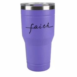 Lincoln Outfitters "Faith" 30 oz. Religious Tumbler, Purple - 89-640-0204 - Tumblers