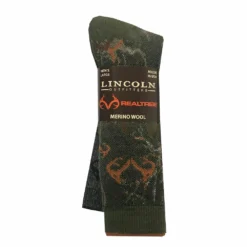 Lincoln Outfitters Men's Camo Merino Wool Blend Sock 2 Pack Camo Green Large - RT/L2/772-822C-CGR - Socks