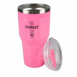 Lincoln Outfitters "All Things Through Christ" 30 oz. Religious Tumbler, Pink - 89-637-0204 - Tumblers -The Bold Trek Sales cbe053edc03ba1ceb347dca3dc1dbad3601a64d1 32631060 3