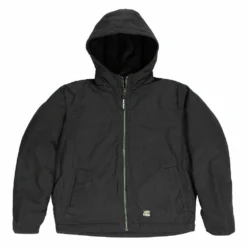 Lincoln Outfitters Men's Flex Washed Duck Quilt Lined Hooded Jacket Black - RLHJ319BK - Jackets