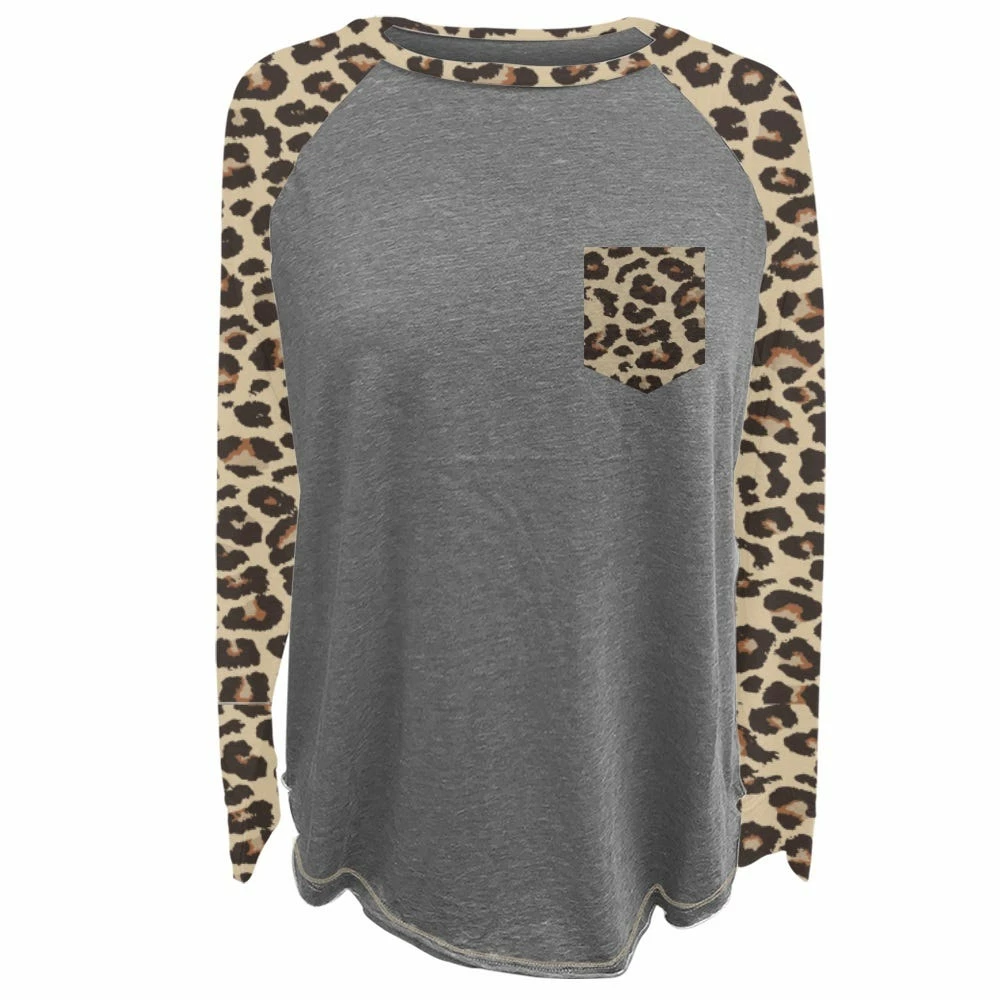 Lincoln Outfitters Ladies Long Sleeve Leopard Pocket Raglan Fashion T-Shirt - LO-LFRPK-01 - Long Sleeve Shirts Women's 1 Lincoln Outfitters Ladies Long Sleeve Leopard Pocket Raglan Fashion T-Shirt - LO-LFRPK-01 - Long Sleeve Shirts Women's