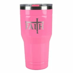 Lincoln Outfitters "Faith" 30 oz. Religious Tumbler, Pink - 89-638-0204 - Tumblers