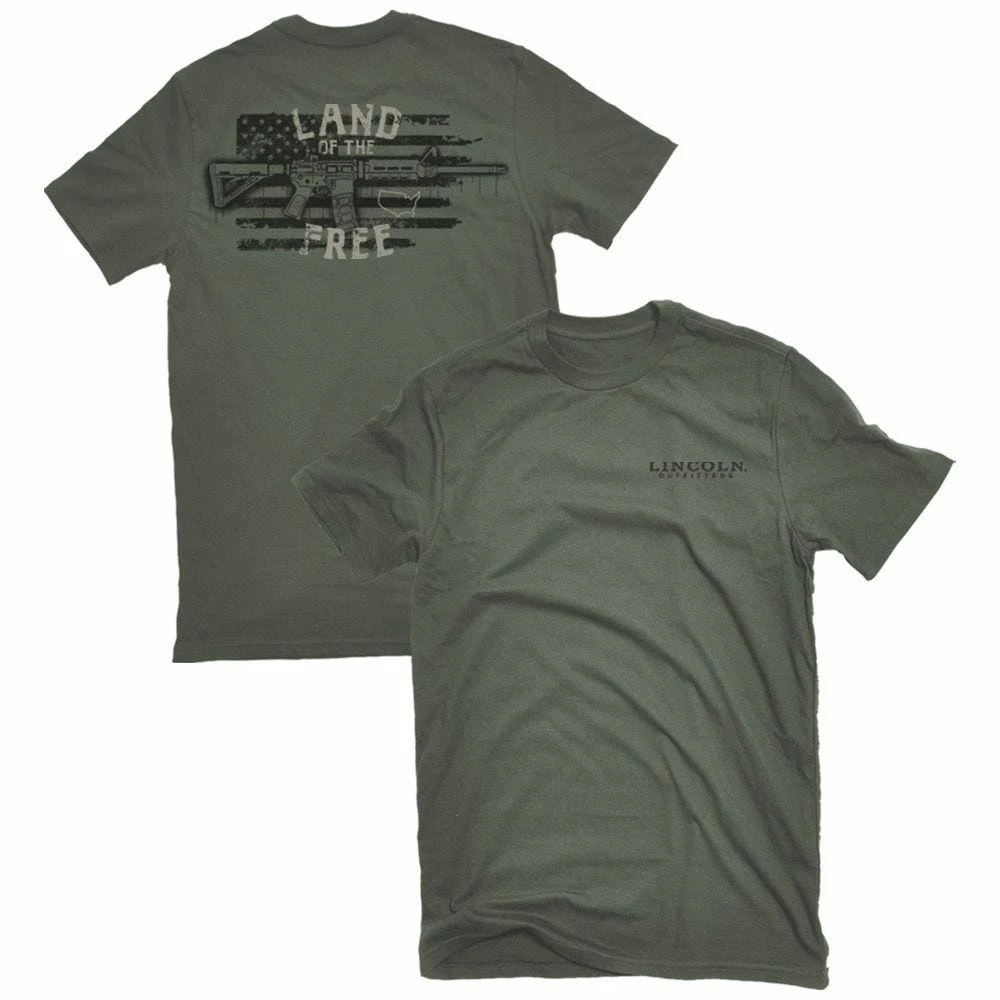 Lincoln Outfitters Men's Land Of The Free Short Sleeve T-Shirt - LO-121 - T-Shirts 1 Lincoln Outfitters Men's Land Of The Free Short Sleeve T-Shirt - LO-121 - T-Shirts