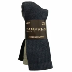 Lincoln Outfitters Men's Crew Sock 3 Pack Assorted - L3/951-A - Socks