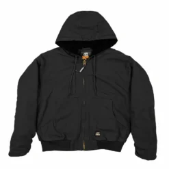 Lincoln Outfitters Men's Flex Washed Duck Sherpa Lined Hooded Jacket Black - RLHJ317BK - Jackets