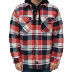 Lincoln Outfitters Men's Hooded Shirt Jacket Baked Apple - LOHJ-A0417B - Jackets