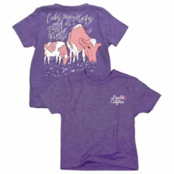 Lincoln Outfitters Youth Girl's Heifer in a Pansy Patch Short Sleeve T-Shirt - LOY-24 - T-Shirts