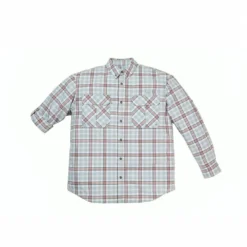 Lincoln Outfitters Men's Long Sleeve Plaid Shirt Grey/Red - G4359-GRYRED - Long Sleeve Shirts